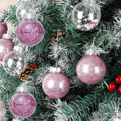 6pcs Pink Christmas Tree Decorative Balls Party Decoration Supplies