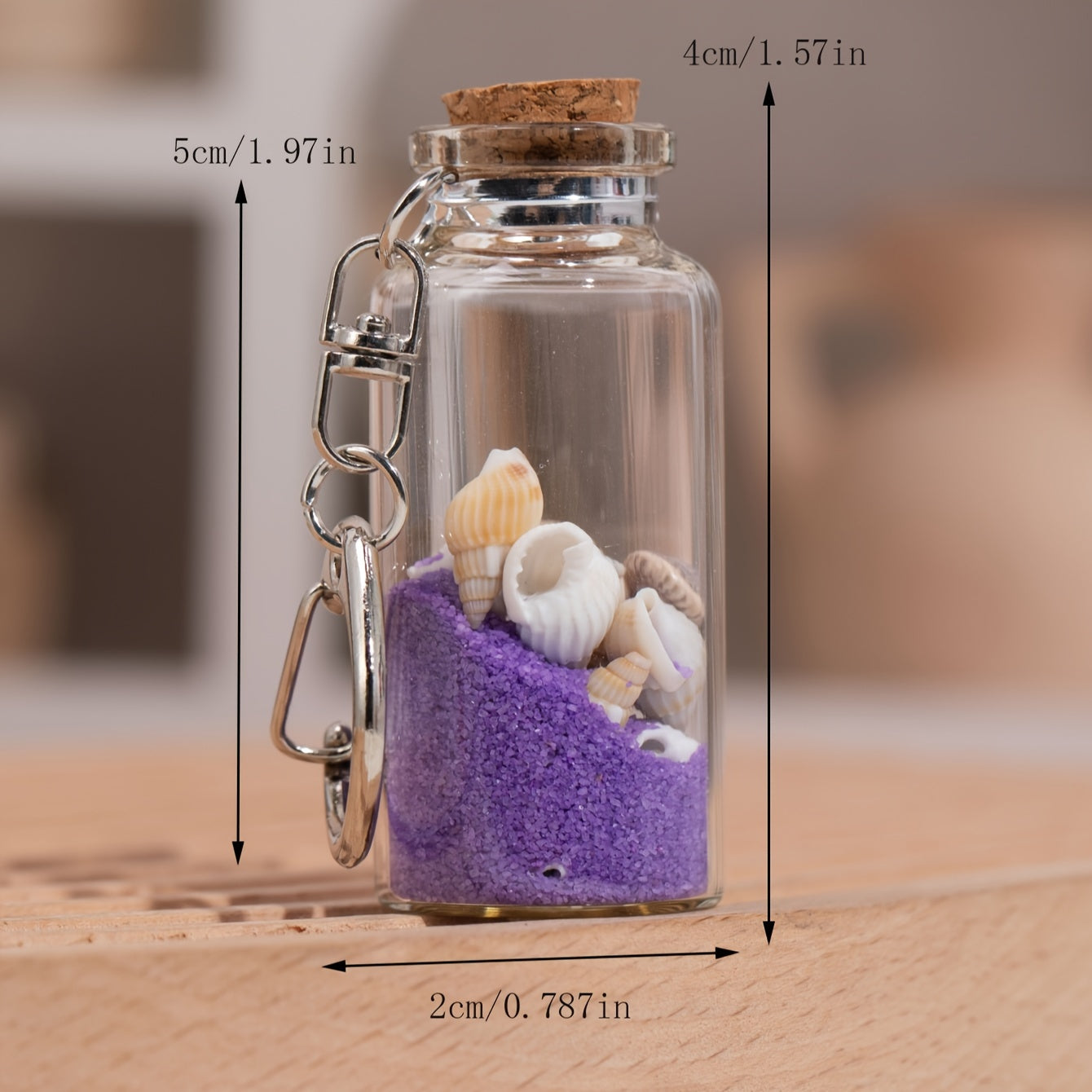 Colorful Sand Glass Wish Bottle Keychain Bag Charm Pendant