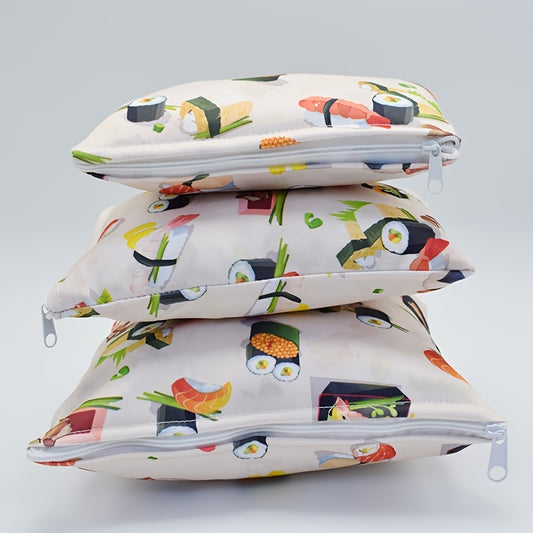 3 PCS Reusable Snack Bags Baby Food Pouches Sandwich Lunch Bags