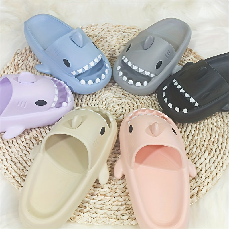 Boy's Shark Slippers Comfy Non Slip Home Shoes For Kids Indoor Activities