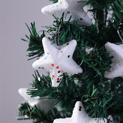 6pcs Christmas Tree Pendant Five pointed Star Window Decoration Props