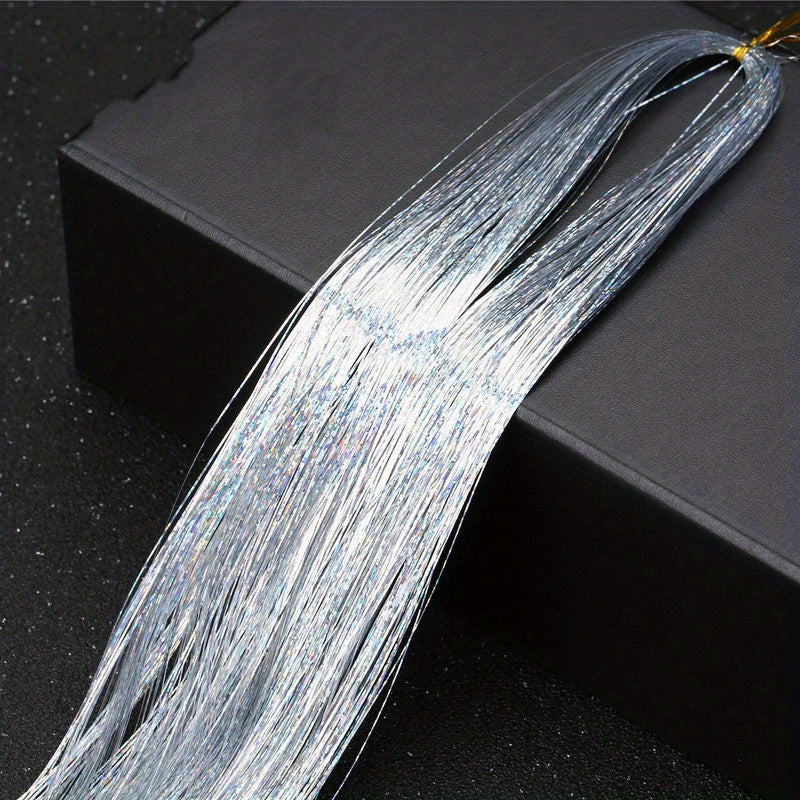 Sparkling Laser Hair Tinsel Extensions for Parties