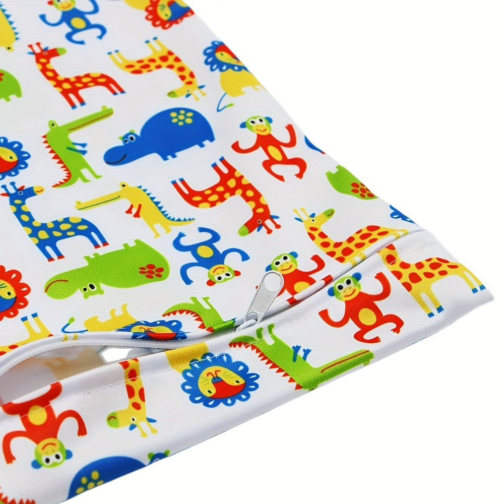 Zoo Animals Print Wet Bag - 27 99 30 0cm - Waterproof Diaper Bag