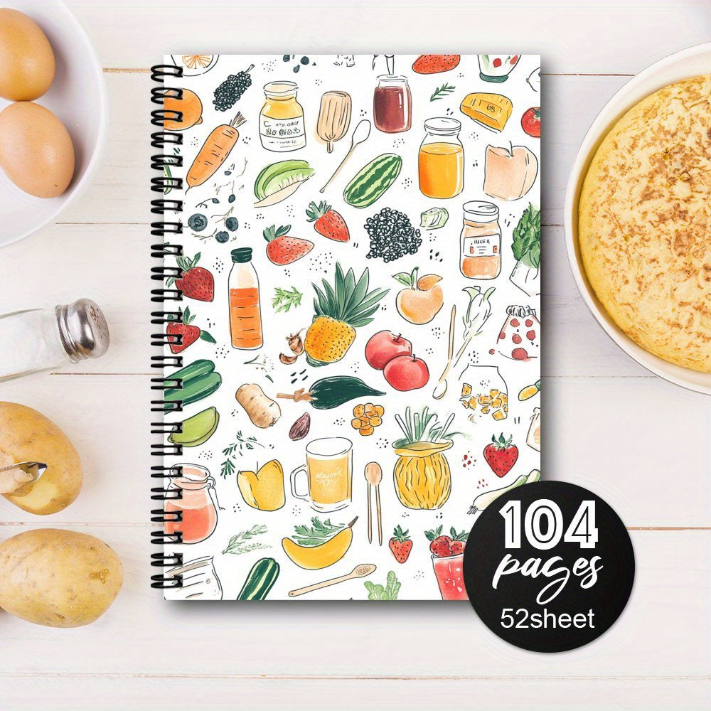 Spiral Recipe Notebook 104 Pages Mixed Paper Fun