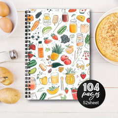 Spiral Recipe Notebook 104 Pages Mixed Paper Fun