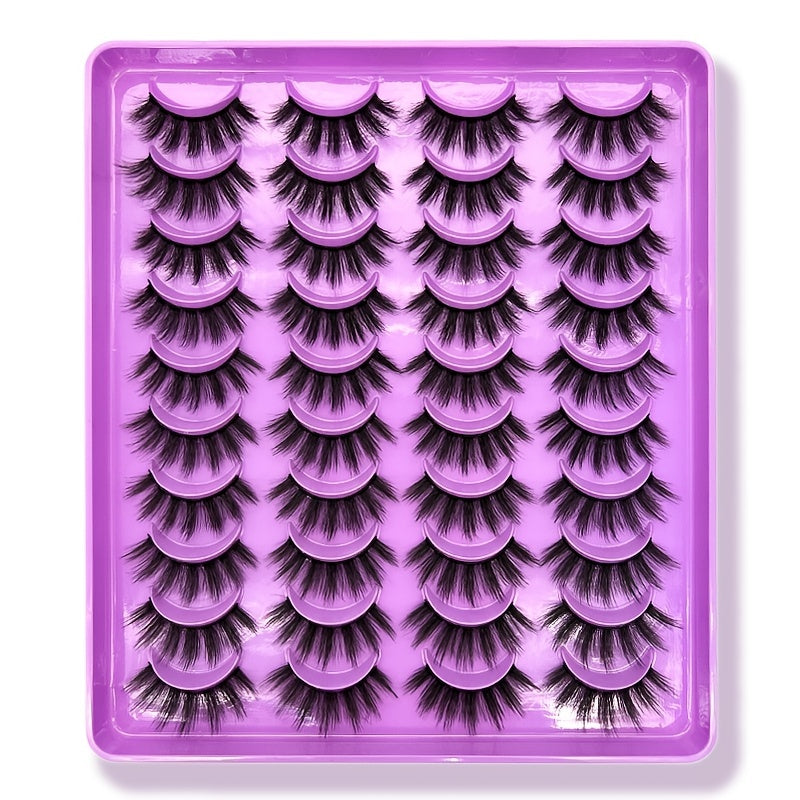 20 Pairs Natural Faux Mink Eyelashes Makeup Extension Wispy Thick Lashes