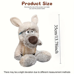Soft Gray Wolf Plush Toy with Expressive Eyes