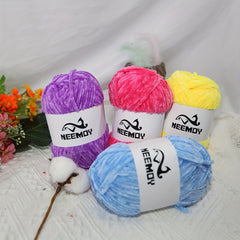 3pcs Chenille Velvet Yarn Knitting Yarns Soft Comfortable Yarn