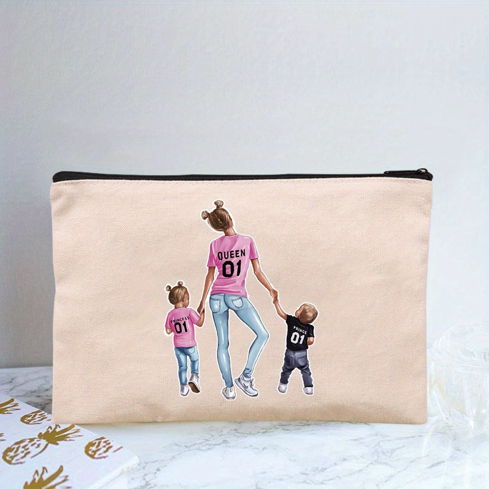 Girl Print Cosmetic Bag Adorable Roomy Zipper Makeup Pouch Travel Organizer