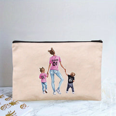 Girl Print Cosmetic Bag Adorable Roomy Zipper Makeup Pouch Travel Organizer