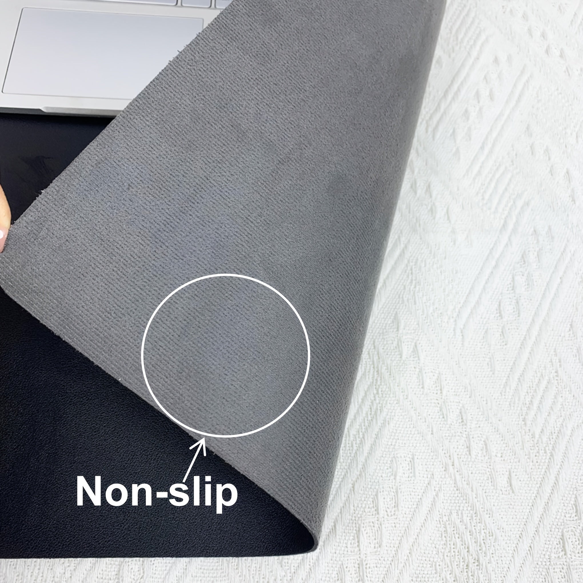 Pink Navy Gray Faux Leather Mouse Pad Set