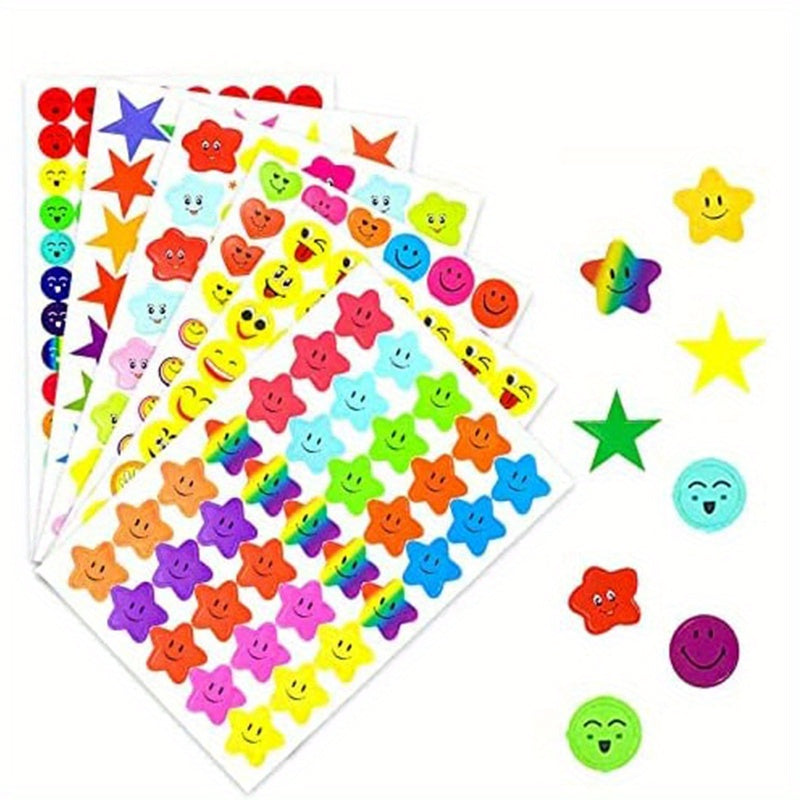 60pcs Face and Star Stickers Reward Pack for Kids Scrapbook Decor