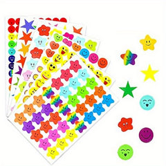 60pcs Face and Star Stickers Reward Pack for Kids Scrapbook Decor