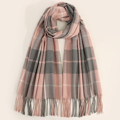 Plaid Warm Scarf Large Winter Shawl Casual Outdoor Wrap for Women