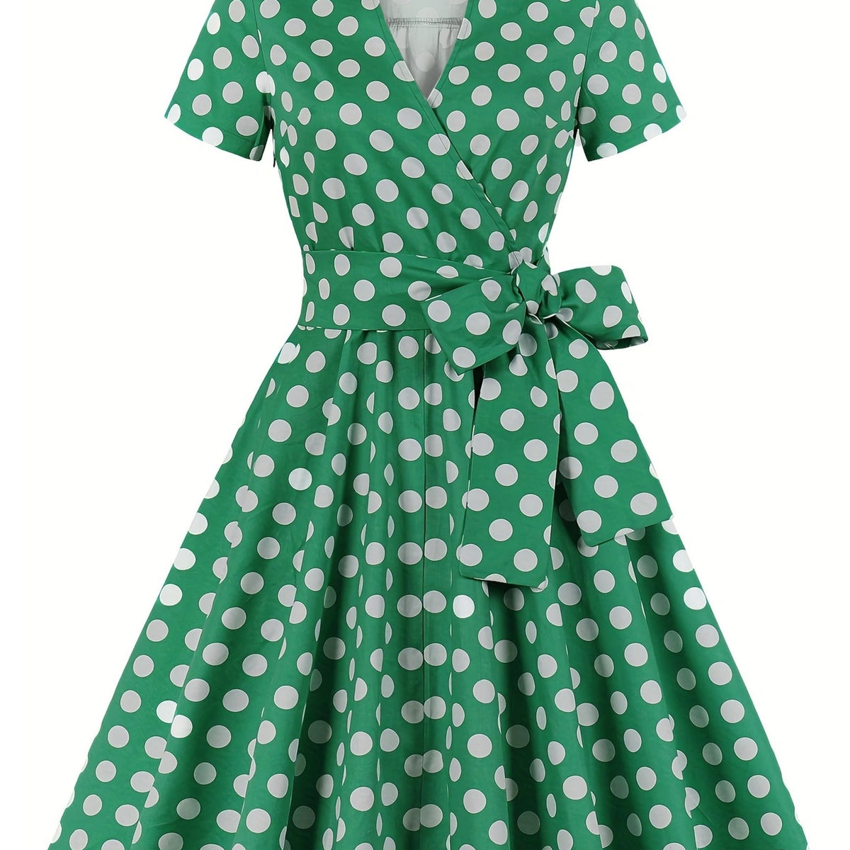  Polka Dot Print Retro Dress