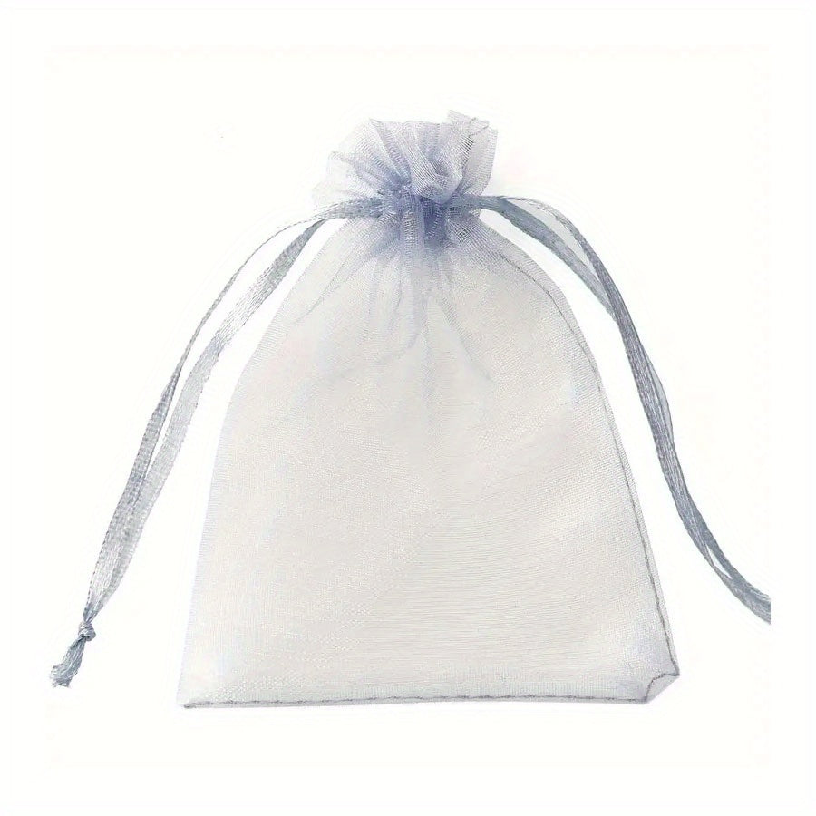 10pcs Organza Bags Drawstring Gift Bags Transparent Jewelry Holiday Party Bags