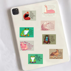 60pcs Cartoon Animal Inspirational Stickers for Phone Laptop Water Cup