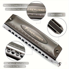 12 Hole Chromatic Harmonica Easy To Play And Carry