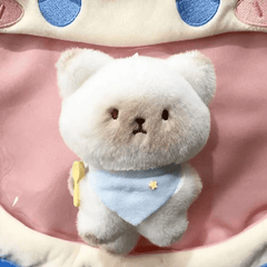 Cartoon Siamese Cat Plush Toy Keychain Soft Stuffed Animal with Expressive Eyes