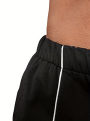 Men's Casual Straight Leg Pants Relaxed Fit Open Bottom Elastic Waist Trousers