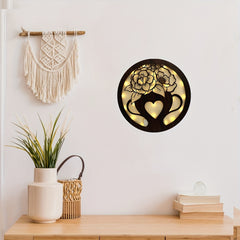 Children's Room LOVE Hanging LED Light Decoration Retro Wooden Sign