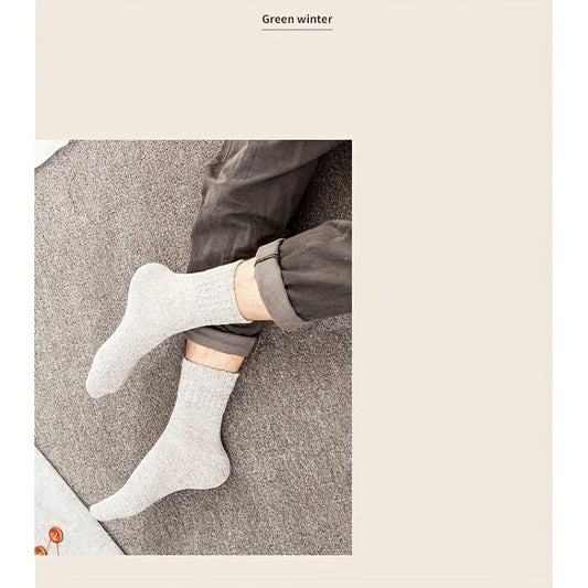 5 Pairs Winter Warm Socks Casual Knit Socks Outdoor Socks Thick Warm Socks