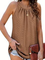 Boho Halter Neck Tank Top Women's Clothing