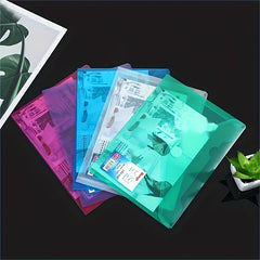 12 Pack A5 Magic Paste Buckle File Bags Colorful Office Plastic Storage