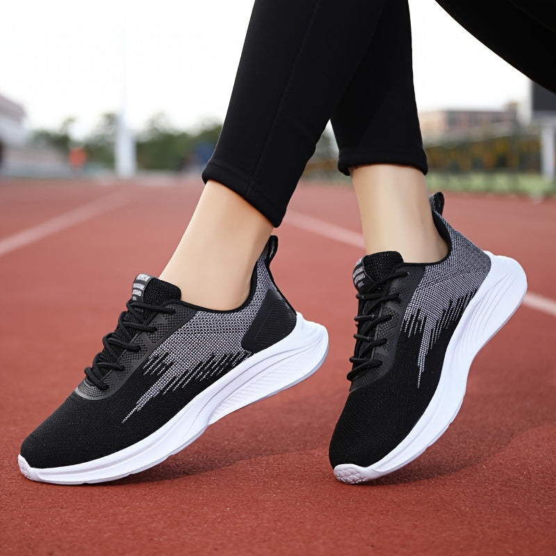 Women's Letter Patched Sneakers Breathable Running Shoes Lightweight Casual