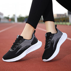 Women's Letter Patched Sneakers Breathable Running Shoes Lightweight Casual