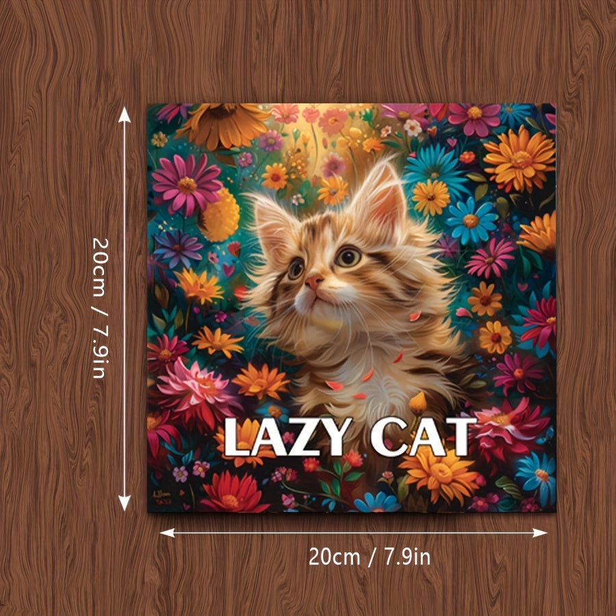 Lazy Cat Coloring Book for Adults 20 Pages Watercolor Paper