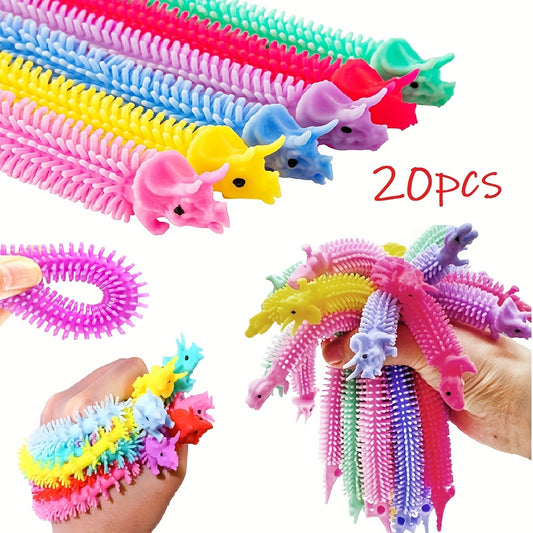 20pcs Dinosaur Sensory Noodle Stretchy String Fidget Toys for Stress Relief