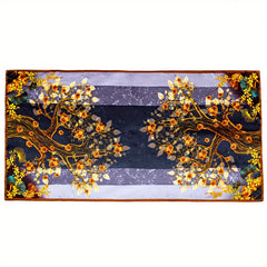 Tree & Ginkgo Leaf Pattern Scarf Shawl Wrap for Daily Decoration