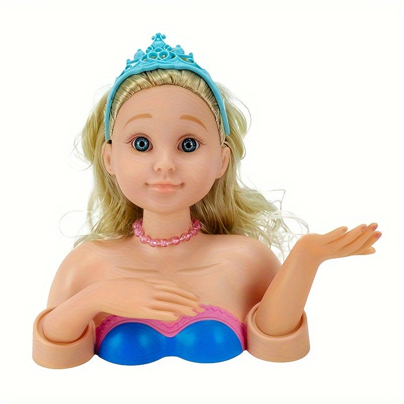 Princess Doll Dress Up Set for Girls with Long Hair and Makeup