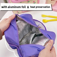 Cartoon Bear Lunch Bag Thermal Insulated Large Capacity Portable Food Storage