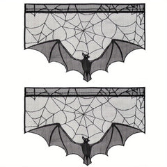 Lace Spider Web Bat Curtain Halloween Decoration
