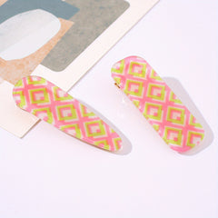 2pcs Checkered Pattern Hair Clip Duck Billed Clip