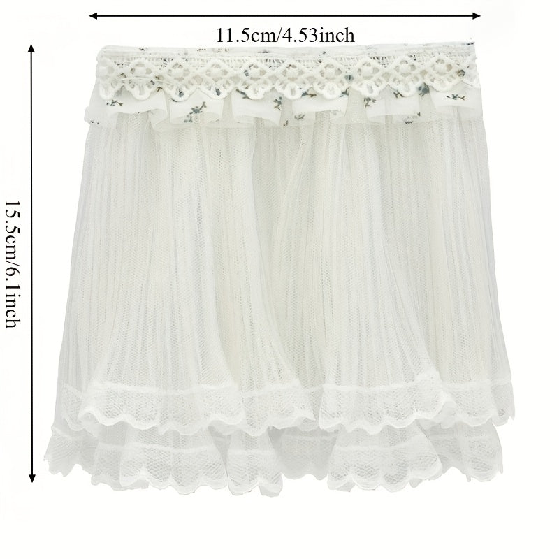 Dollhouse Curtain Kit - 2pcs Set Layer Tulle Curtains with Tiebacks