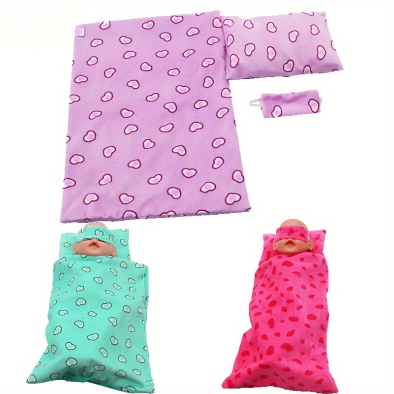 18" Doll Sleeping Bag Set DIY Girl Doll Bedding Set