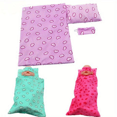 18" Doll Sleeping Bag Set DIY Girl Doll Bedding Set