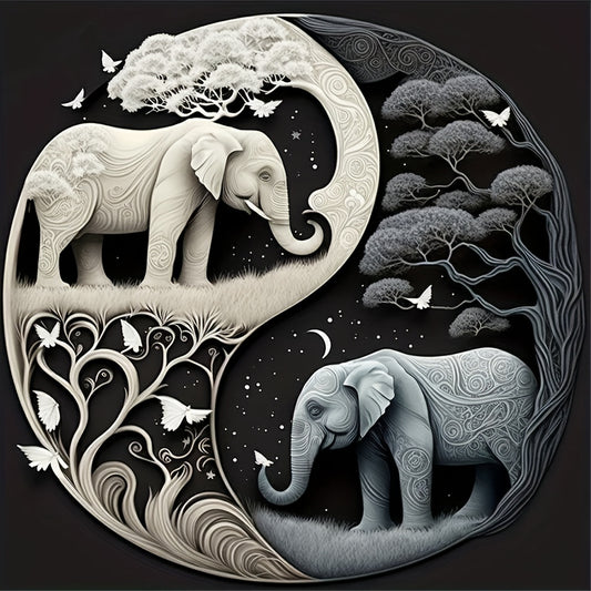 DIY 5D Elephant Diamond Painting Home Gift 30x30 cm