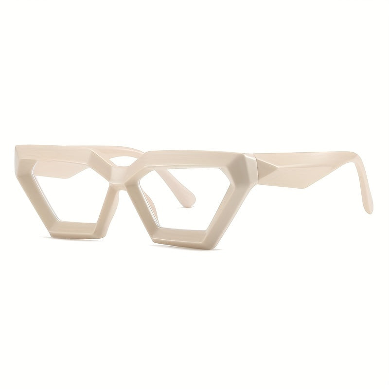 Geometric Cat Eye Clear Lens Glasses Frame Women Men