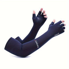 Unisex Anti UV Cooling Arm Sleeves with Fingerless Gloves