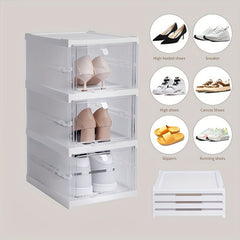 3 Layer Shoe Box With Door Plastic Shoes Storage Box