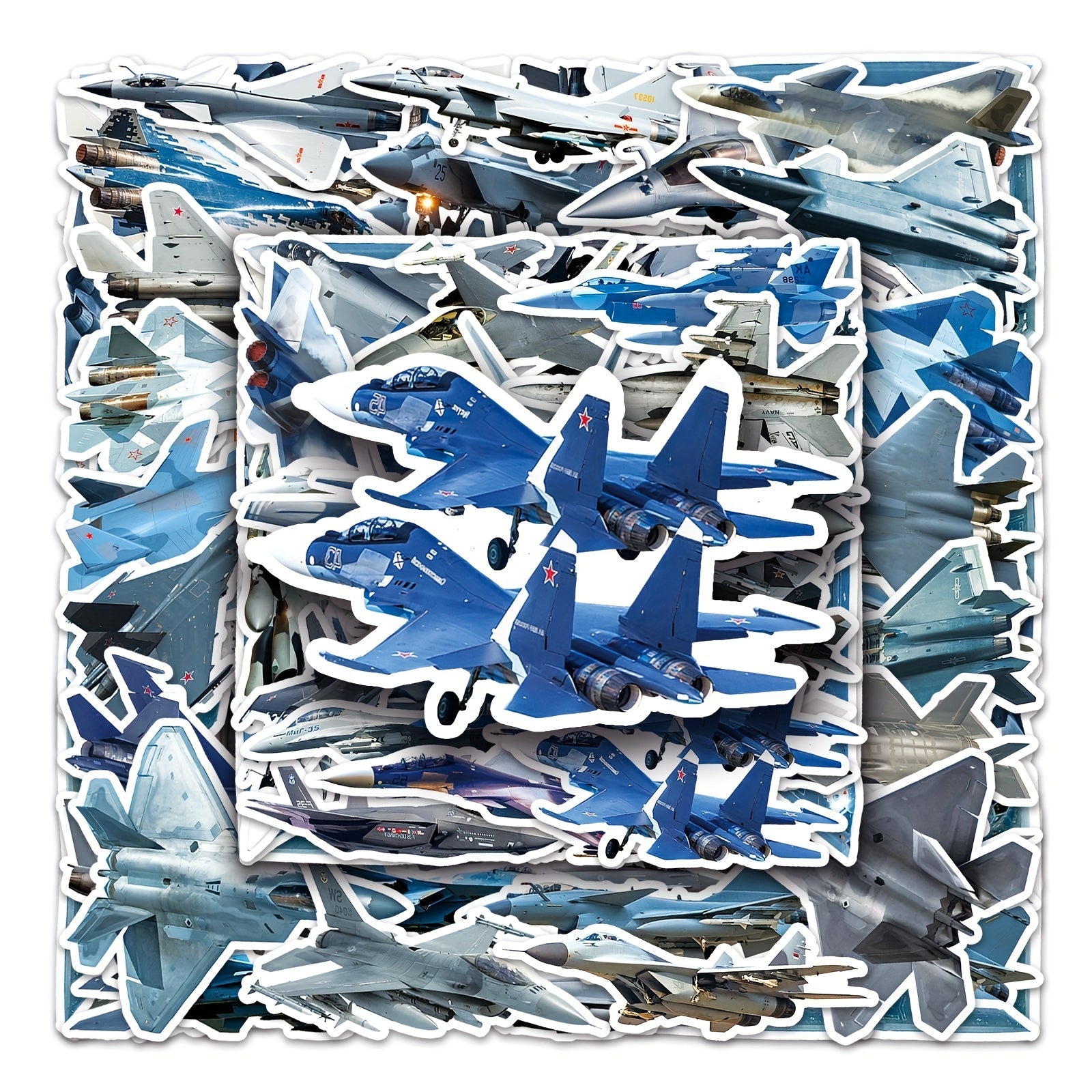 50pcs Fighter Jet Doodle Stickers Military Waterproof Sticker