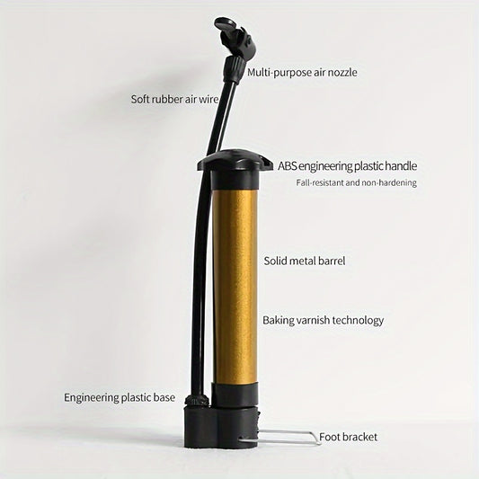 Golden Basketball Pump Household Inflatable Pump Mini Portable Pump