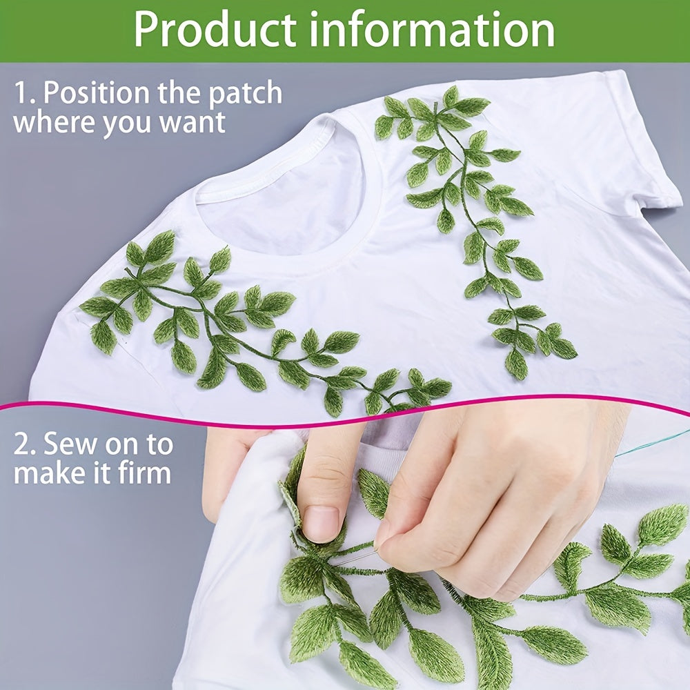 Green Embroidered Lace Pair Of Flowers Dress Decoration