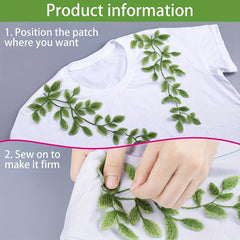 Green Embroidered Lace Pair Of Flowers Dress Decoration