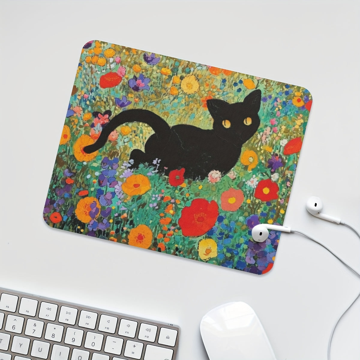 Tabby Cat Mouse Pad Square Mouse Pad Wireless Mouse Office Computer Mouse Pad