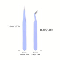 2pcs Colorful Tweezers Set with Bag